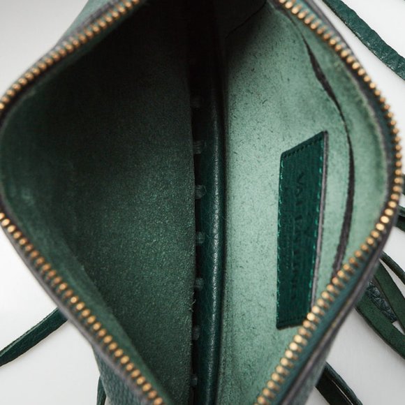 VALENTINO Garavani Green Leather Scarab Fringe Clutch Bag - Picture 4 of 5